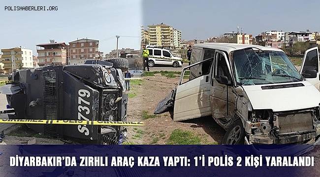 ​Diyarbakır'da polis aracı kaza yaptı! 