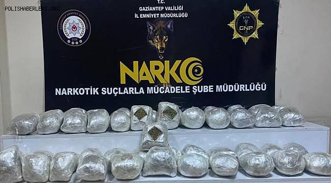 Gaziantep’te 28 kilo esrar ele geçirildi