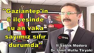 Gaziantep'te Covid-19 salgını tamamen kontrol altında
