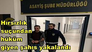 Hırsızlık suçundan hüküm giyen şahıs yakalandı