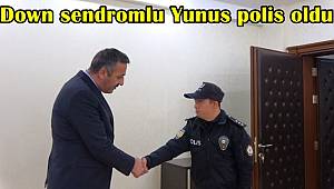 Isparta’da down sendromlu Yunus polis oldu