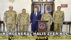 Jandarma Genel Komutan Yardımcısı Korgeneral Koç, Kilis Valisi Soytürk'ü ziyaret etti 