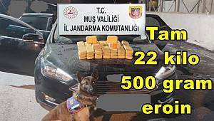 Muş’ta 22 kilo 500 gram eroin ele geçirildi