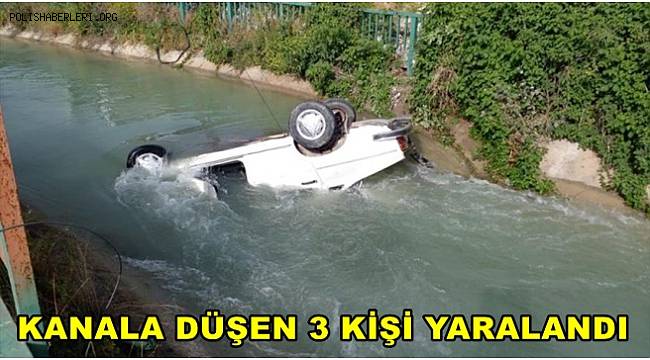 Osmaniye'de sulama kanalına devrilen otomobildeki 3 kişi yaralandı