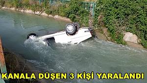Osmaniye'de sulama kanalına devrilen otomobildeki 3 kişi yaralandı