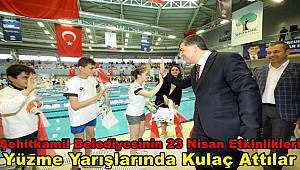 Şehitkamil'de 23 Nisan yüzme yarışlarında kulaç attılar
