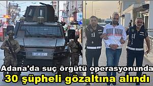Adana'da suç örgütü operasyonunda 30 şüpheli gözaltına alındı