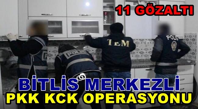 Bitlis merkezli PKK KCK operasyonu, 11 gözaltı