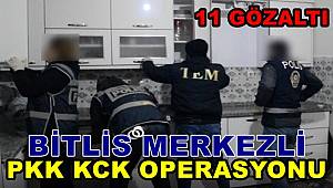 Bitlis merkezli PKK KCK operasyonu, 11 gözaltı