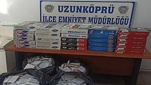 Edirne’de 25 bin 100 adet kaçak makaron ele geçirildi 