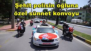 Şehit polisin oğluna özel sünnet konvoyu, Sirenler çalıp oyun oynadılar