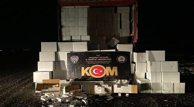 Aksaray'da 28 milyon 500 bin makaron ele geçirildi, 2 şüpheli yakalandı 