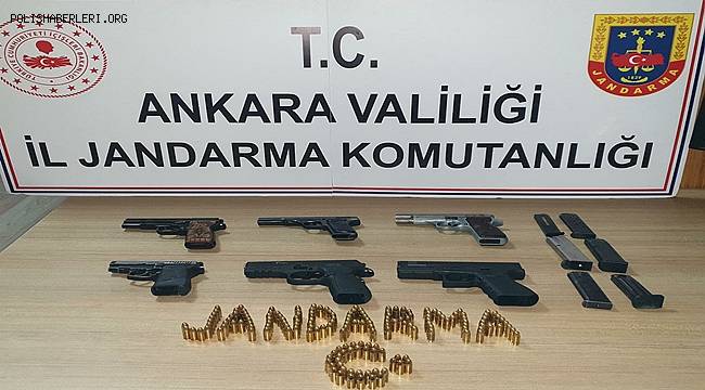 Başkent'te bir araçta 6 adet tabanca bulundu 