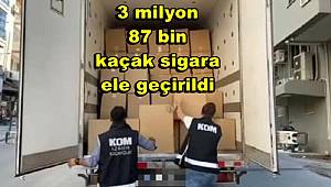 İzmir'de 3 milyon 87 bin kaçak sigara ele geçirildi