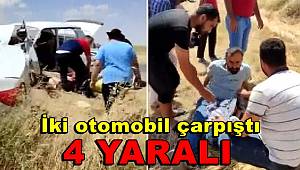 Mardin'de iki otomobilin çarpışması sonucu 4 kişi yaralandı