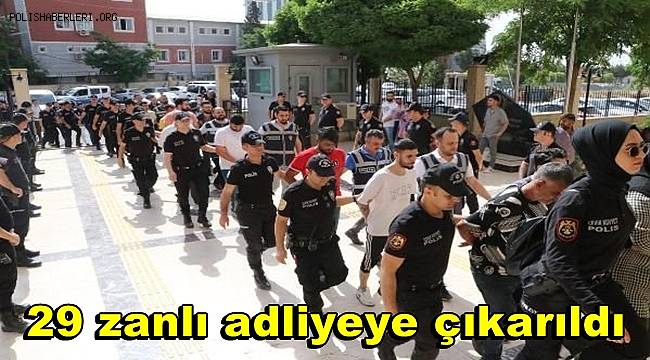 Telefon dolandırıcılığı operasyonunda gözaltına alınan 29 zanlı adliyeye çıkarıldı