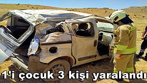 Mardin'de hafif ticari araç yoldan çıktı, 3 yaralı 