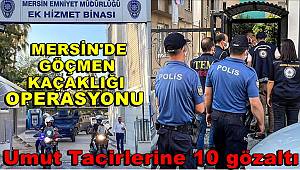 Mersin merkezli göçmen kaçakçılarına yönelik
