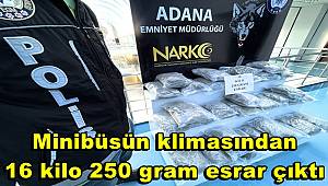Minibüsün klimasından 16 kilo 250 gram esrar çıktı 