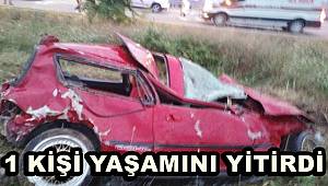 Tokat'ta otomobil şarampole devrildi 1 kişi hayatını kaybetti