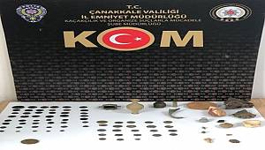 Çanakkale’de tarihi sikkeler ele geçirildi 