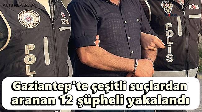 Gaziantep'te çeşitli suçlardan aranan 12 şüpheli yakalandı 