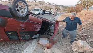 Gaziantep'te devrilen otomobilin sürücüsü öldü 