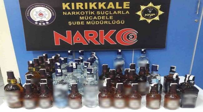 Kırıkkale’de 62 şişe kaçak içki ele geçirildi 