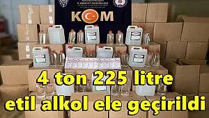 Kocaeli'de 4 ton 225 litre etil alkol ele geçirildi