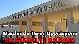 Mardin'de terör operasyonuna 20 gözaltı 