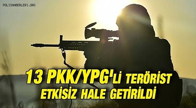 13 PKK/YPG'li terörist etkisiz hale getirildi