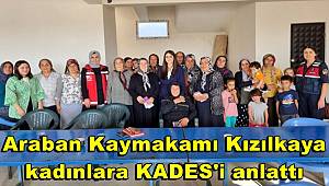 Araban Kaymakamı Kızılkaya kırsalda yaşayan kadınlara KADES'i anlattı 