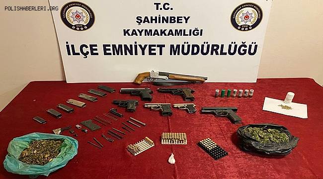 Gaziantep'te uyuşturucu operasyonunda 7 silah ele geçirildi 