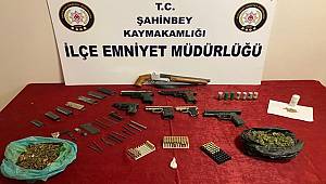 Gaziantep'te uyuşturucu operasyonunda 7 silah ele geçirildi 