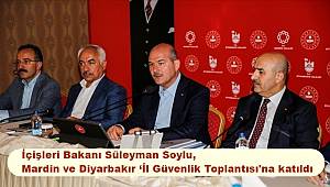 İçişleri Bakanı Soylu, Mardin ve Diyarbakır ‘İl Güvenlik Toplantısı'na katıldı