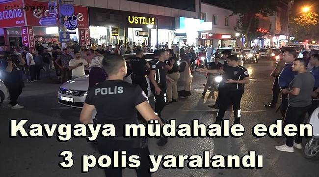 Kavgaya müdahale eden 3 polis yaralandı 