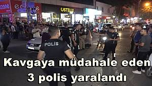 Kavgaya müdahale eden 3 polis yaralandı 