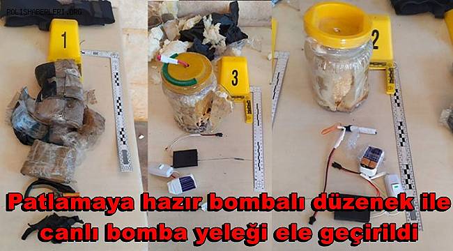 Afrin'de patlamaya hazır bombalı düzenek ile canlı bomba yeleği ele geçirildi 