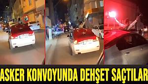 Asker konvoyunda dehşet saçarak böyle ilerlediler 