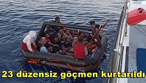 İzmir açıklarında 23 düzensiz göçmen kurtarıldı