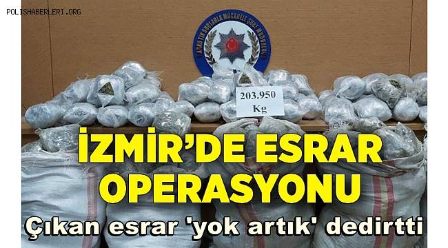 İzmir'de kamyonda 203 kilo 950 gram esrar ele geçirildi 