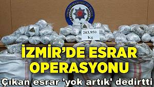 İzmir'de kamyonda 203 kilo 950 gram esrar ele geçirildi 