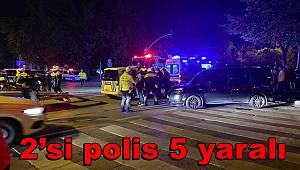 Kocaeli’de polis arabası ile hafif ticari araç çarpıştı 2’si polis 5 yaralı