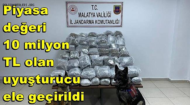 Malatya'da piyasa değeri 10 milyon TL olan uyuşturucu ele geçirildi 