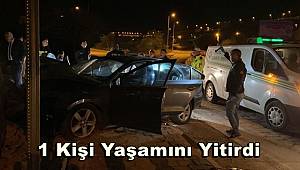 Otomobil istinat duvarına çarptı 1 ölü, 3 yaralı