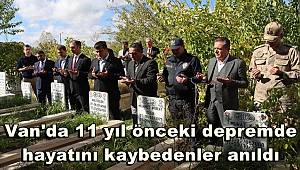 Van'da 11 yıl önceki depremde hayatını kaybedenler anıldı