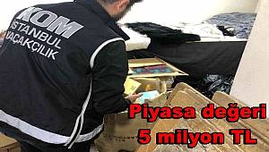 İstanbul'da ele geçirildi, Piyasa değeri 5 milyon TL 