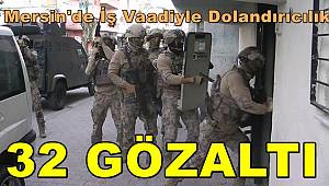 Mersin'de İş Vaadiyle Dolandırıcılığa 32 Gözaltı