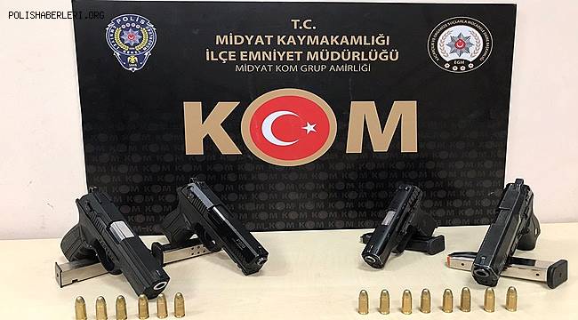 Midyat'ta 4 adet ruhsatsız silah ele geçirildi 