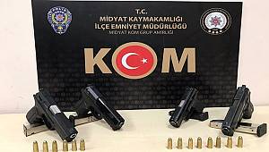 Midyat'ta 4 adet ruhsatsız silah ele geçirildi 